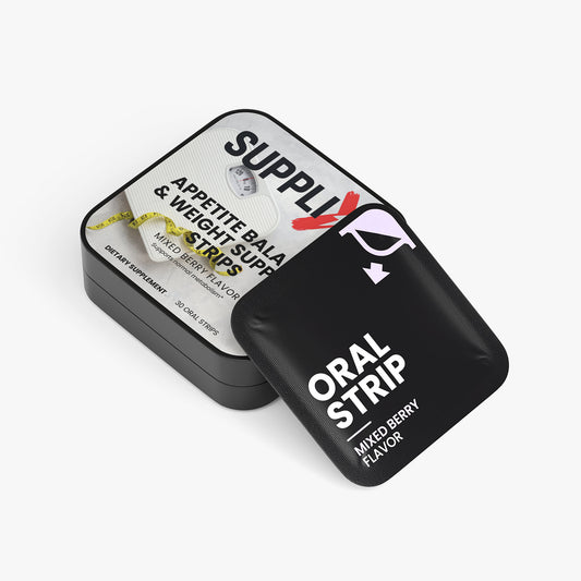 SUPPLI-X Appetite Balance oral strips mixed berry tin angle