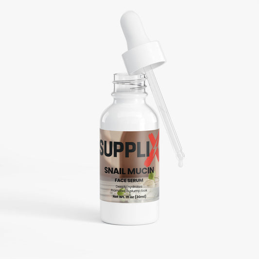 SUPPLI-X Snail Mucin Face Serum | Snail Secretion + Hyaluronic Acid + Collagen | 30ml