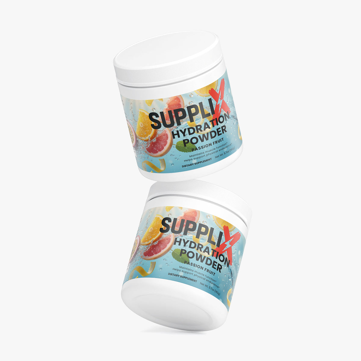 SUPPLI-X Hydration Powder supplement facts label with full ingredient list