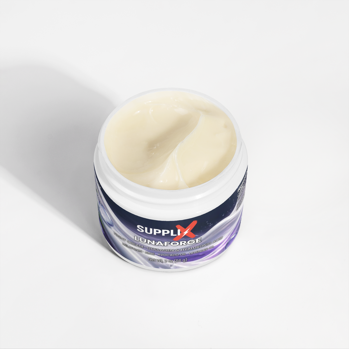 SUPPLI-X LunaForge Night Cream 2 oz jar, label view
