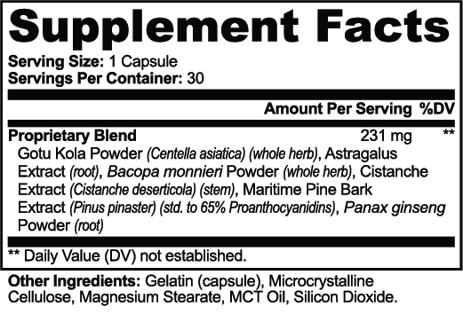 SUPPLI-X Gotu Kola & Bacopa Clarity Complex 30 capsules bottle