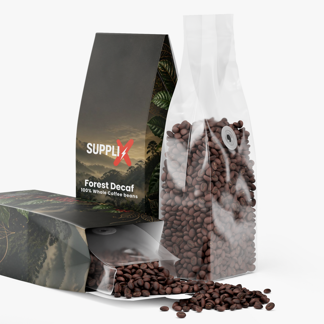 SUPPLI-X Forest Decaf low acidity Sulawesi Arabica medium roast whole bean coffee