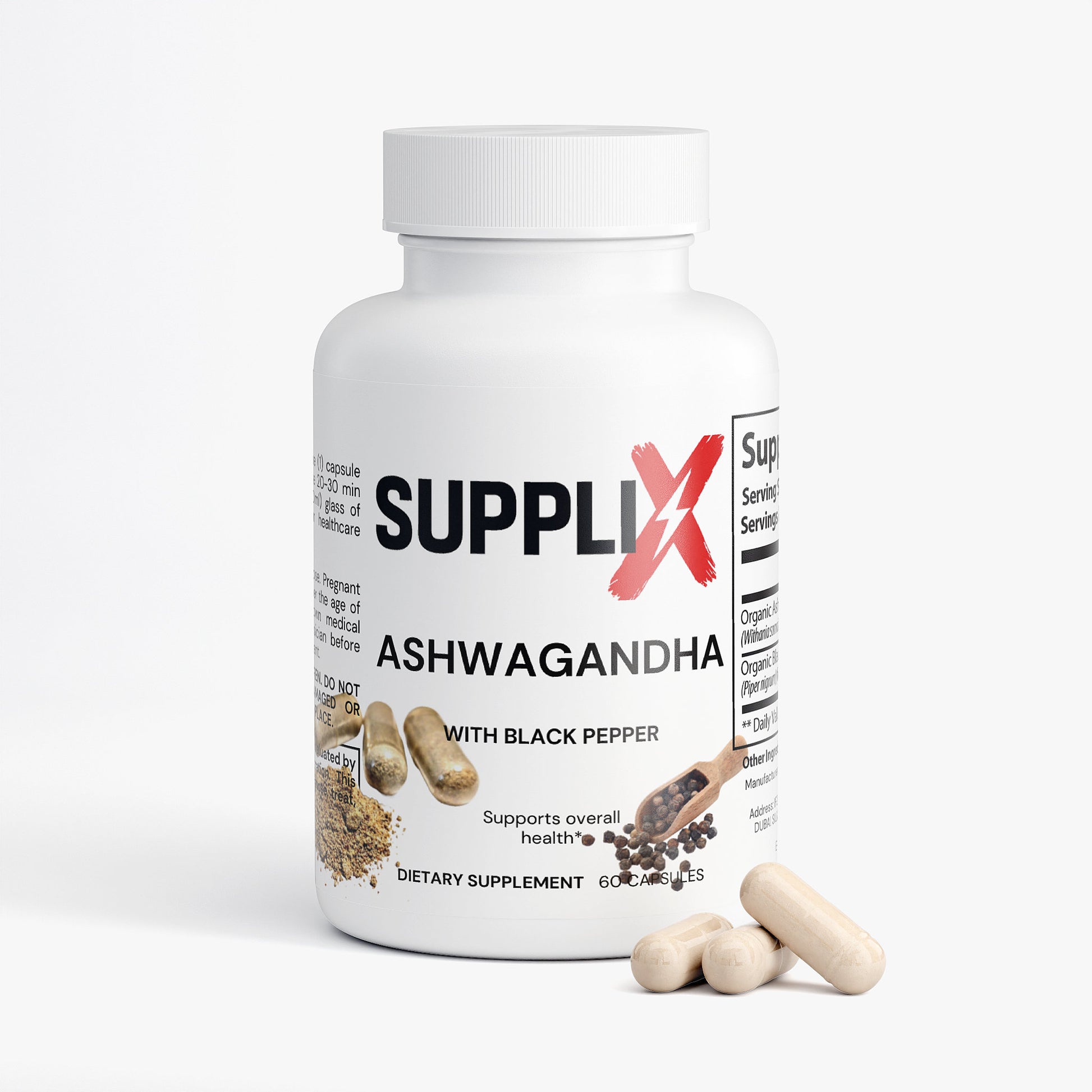 SUPPLI-X Ashwagandha Premium mit Schwarzpfeffer - Suppli-X Fuel Your Edge