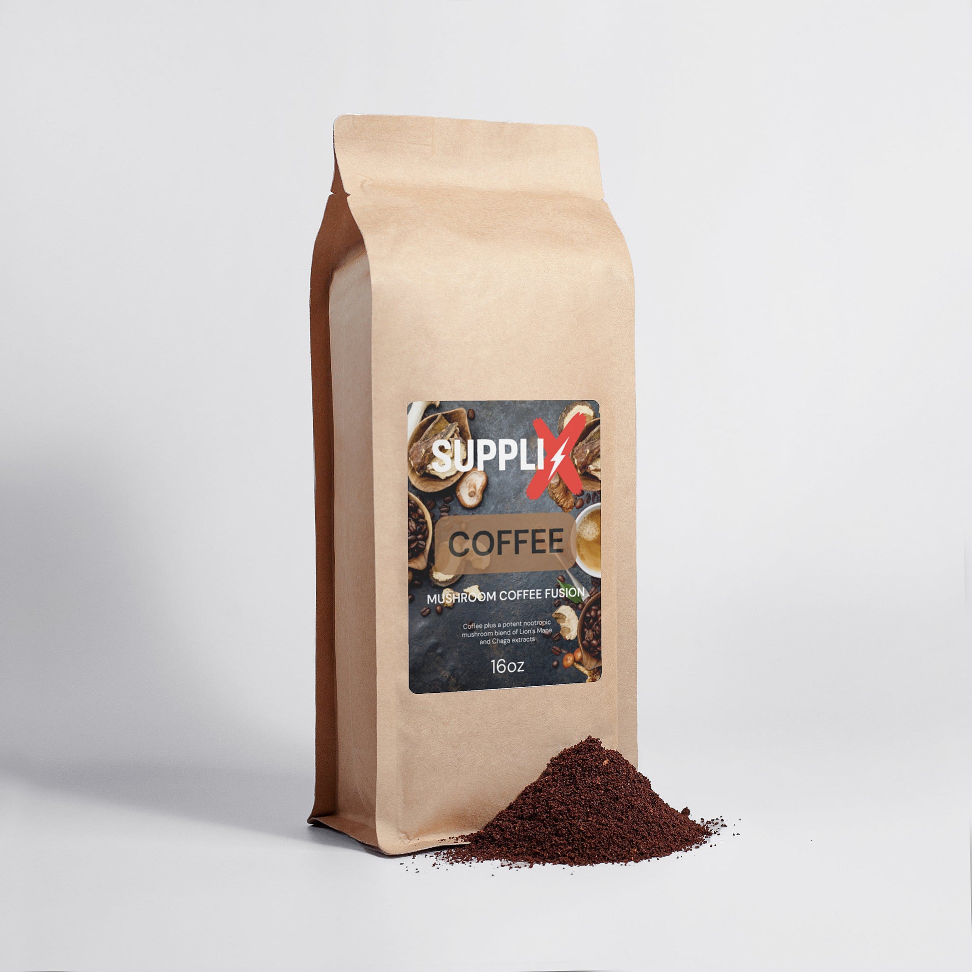 SUPPLI-X Mushroom Coffee Fusion Premium Bio-Kaffeegenuss mit Lion's Mane & Chaga - Suppli-X Fuel Your Edge