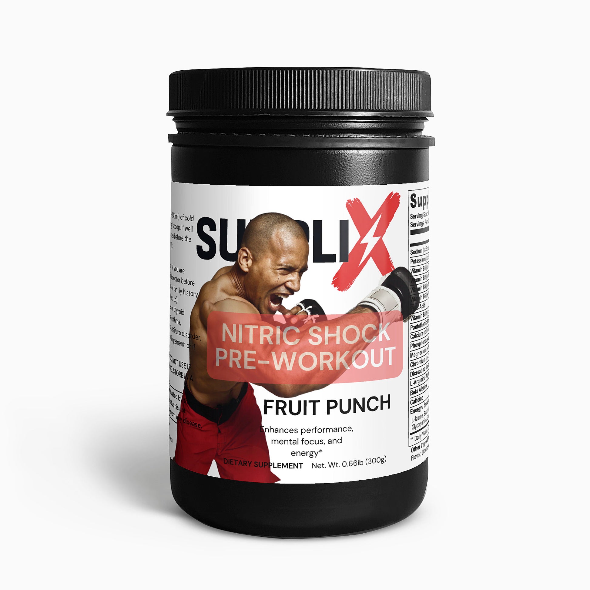 SUPPLI-X Nitric Shock Pre-Workout Booster (Fruit Punch) - Suppli-X Fuel Your Edge