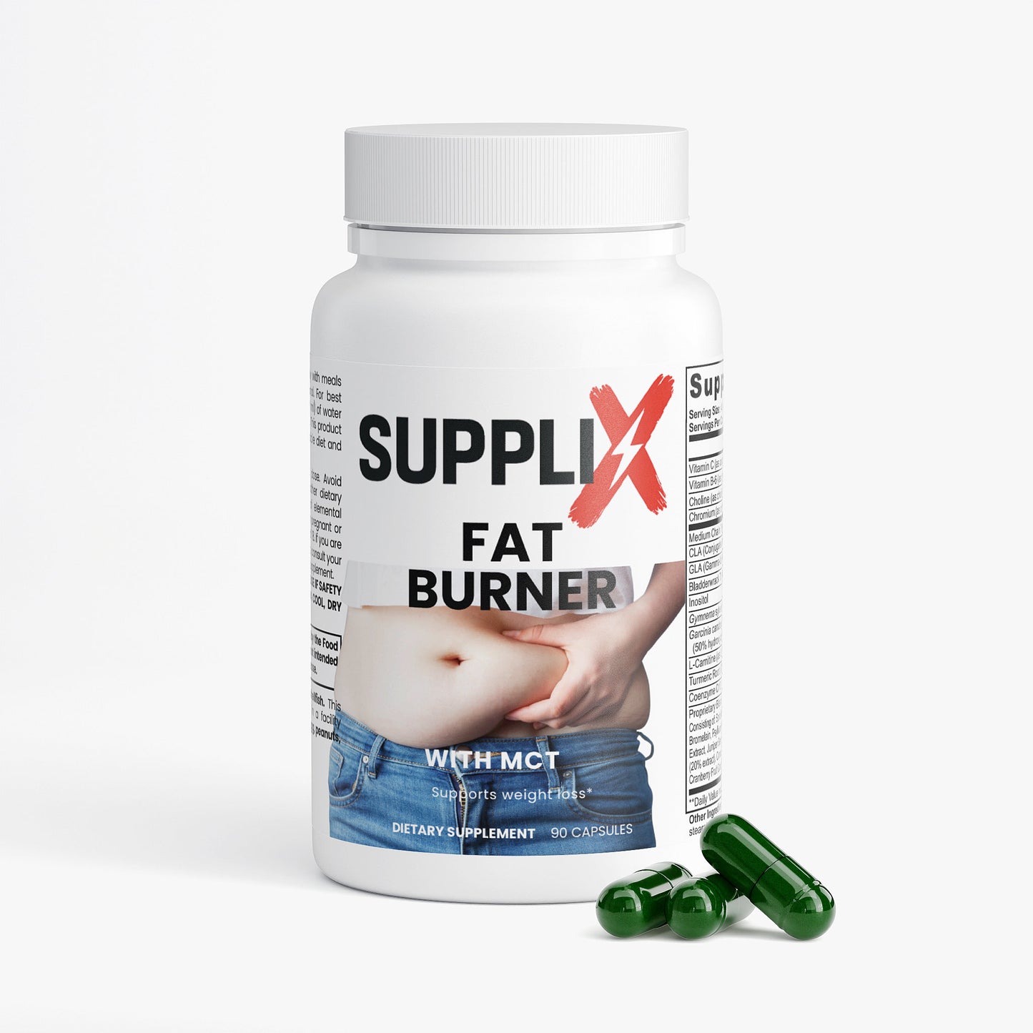 SUPPLI-X Fat Burner with MCT supplement bottle