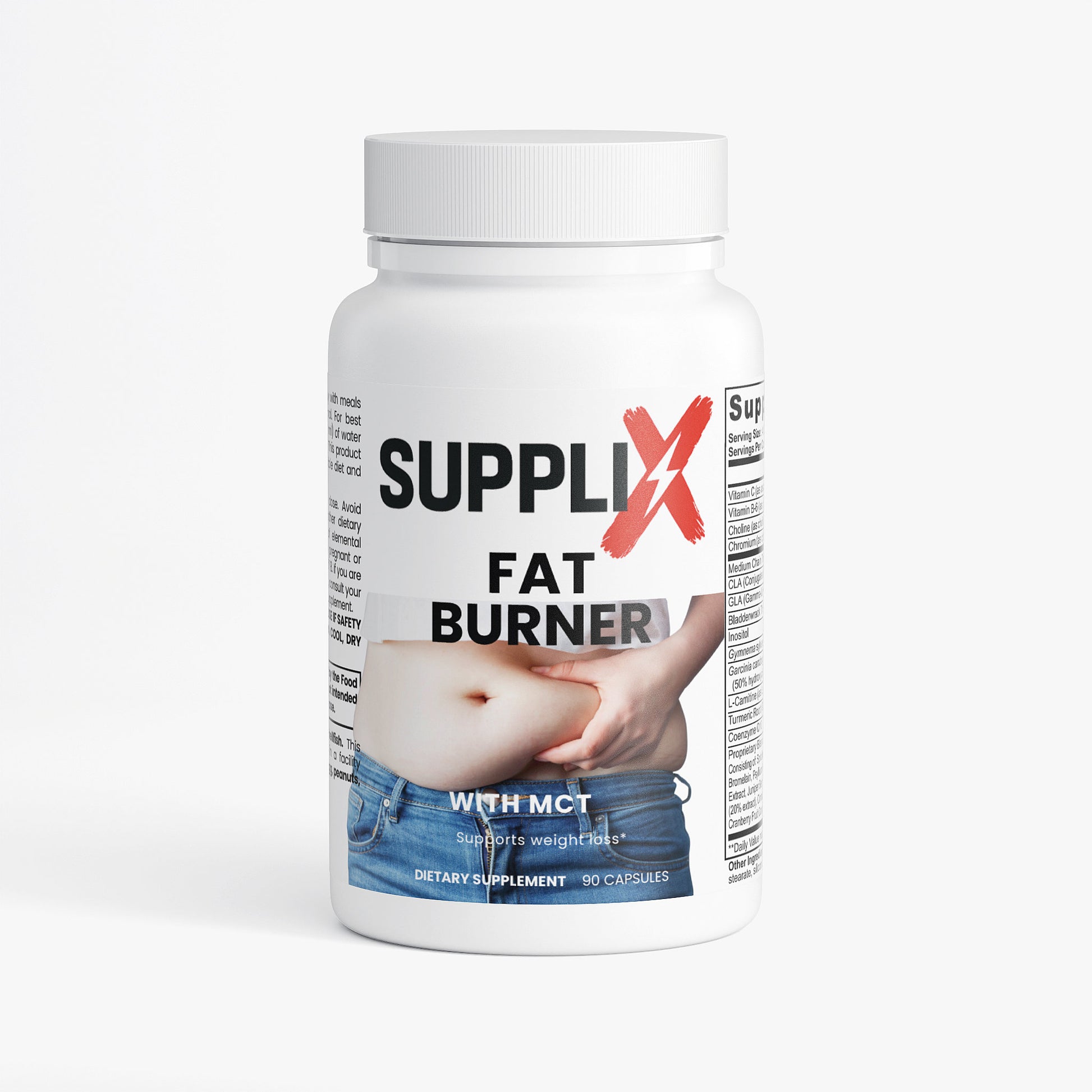 SUPPLI-X Fat Burner with MCT bottle front label