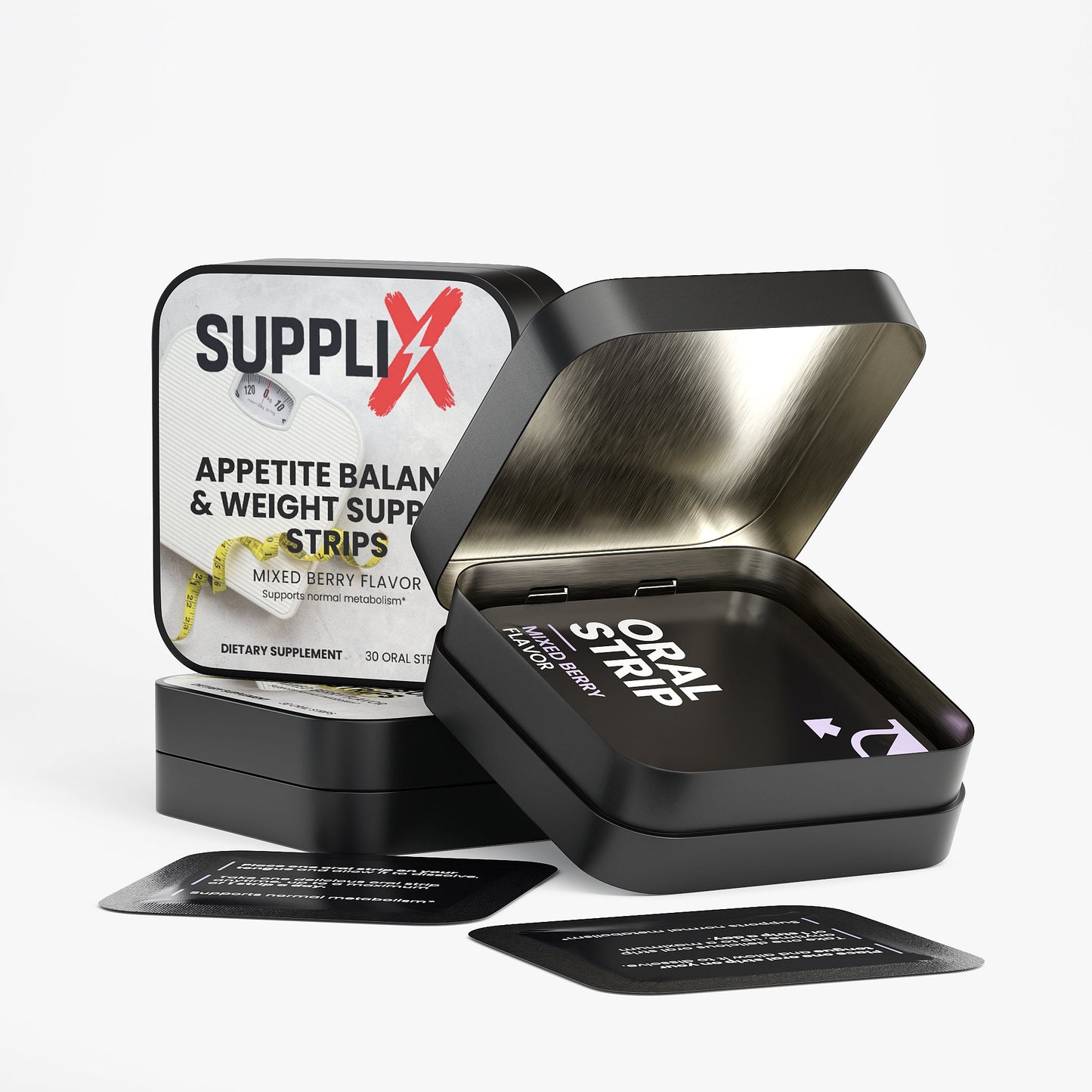 SUPPLI-X Appetite Balance Weight Support Strips supplement label