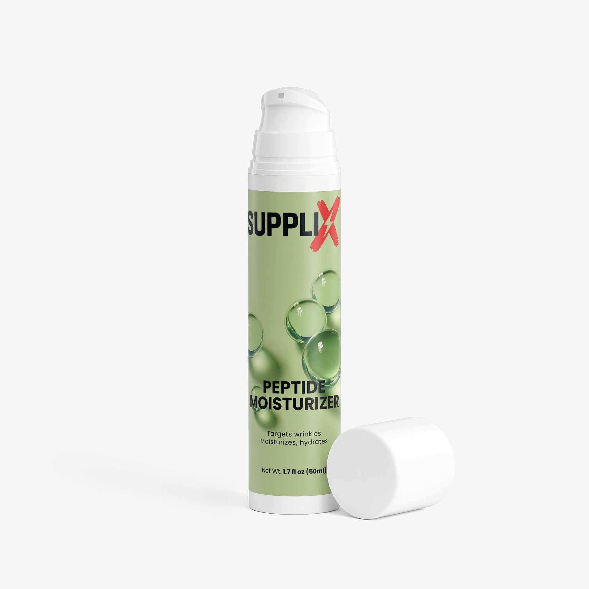 SUPPLI-X Peptide Moisturizer skincare cream packaging angle