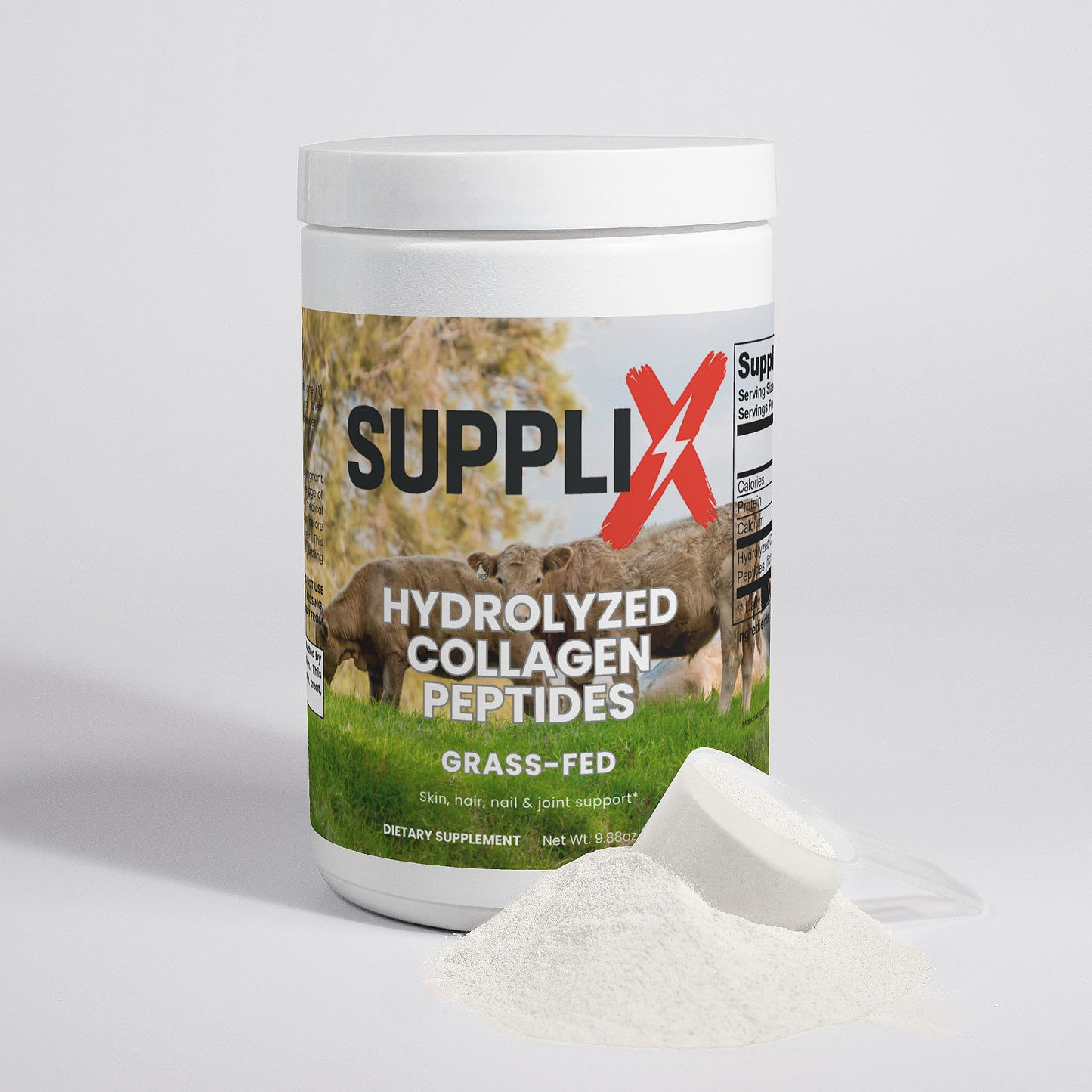 SUPPLI-X Grass-Fed Hydrolyzed Collagen Peptides | Types 1 & 3 | 280g