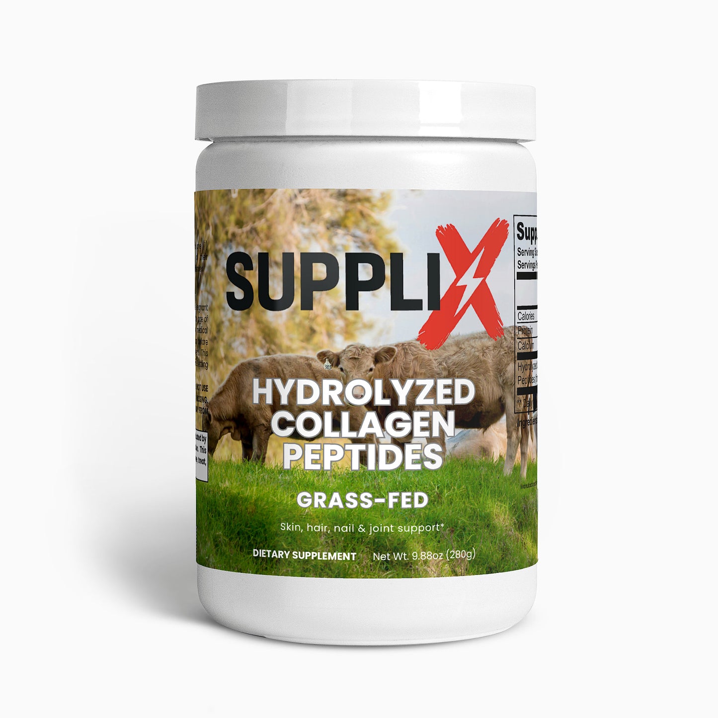 SUPPLI-X Grass-Fed Hydrolyzed Collagen Peptides | Types 1 & 3 | 280g