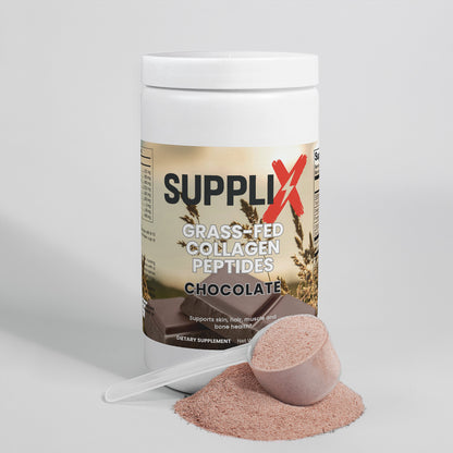 SUPPLI-X Grass-Fed Hydrolyzed Collagen Peptides | Chocolate | Types 1 & 3 | 378g