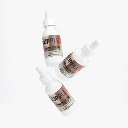 SUPPLI-X Snail Mucin Face Serum | Snail Secretion + Hyaluronic Acid + Collagen | 30ml