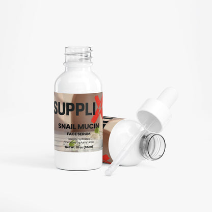 SUPPLI-X Snail Mucin Face Serum | Snail Secretion + Hyaluronic Acid + Collagen | 30ml
