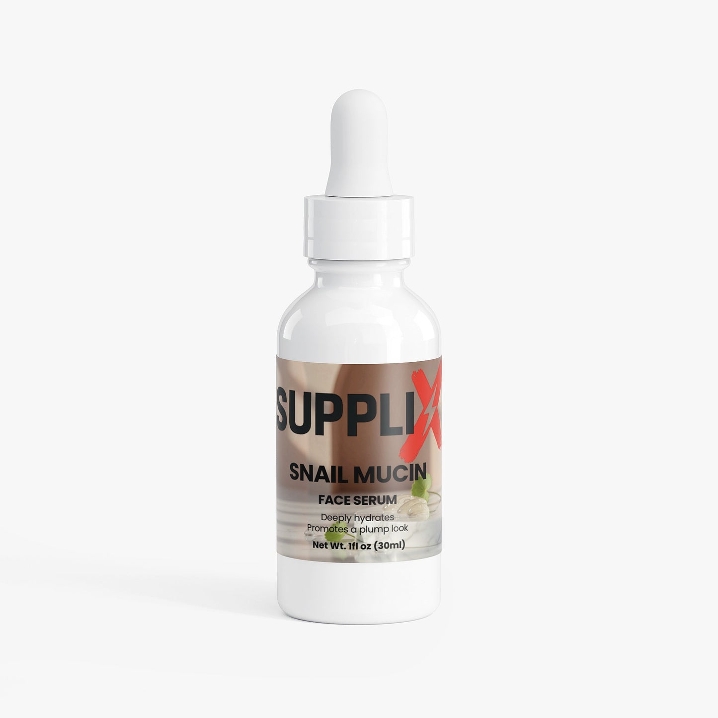 SUPPLI-X Snail Mucin Face Serum | Snail Secretion + Hyaluronic Acid + Collagen | 30ml