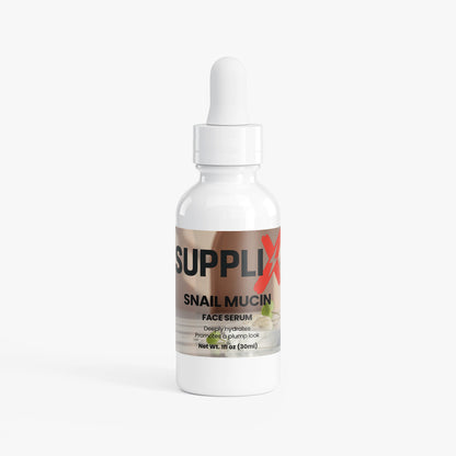 SUPPLI-X Snail Mucin Face Serum | Snail Secretion + Hyaluronic Acid + Collagen | 30ml