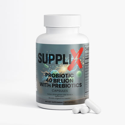 SUPPLI-X Probiotic 40 Billion CFU with Prebiotics | MAKTREK Bi-Pass | 60 Capsules