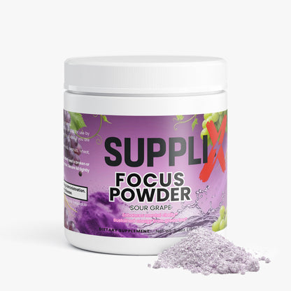 SUPPLI-X Focus Powder | Nootropic Blend Alpha-GPC + L-Theanine + Caffeine | Sour Grape | 150g