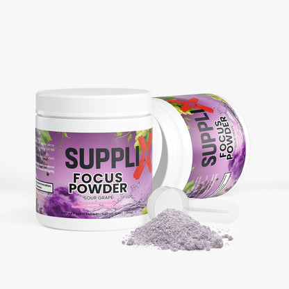 SUPPLI-X Focus Powder | Nootropic Blend Alpha-GPC + L-Theanine + Caffeine | Sour Grape | 150g