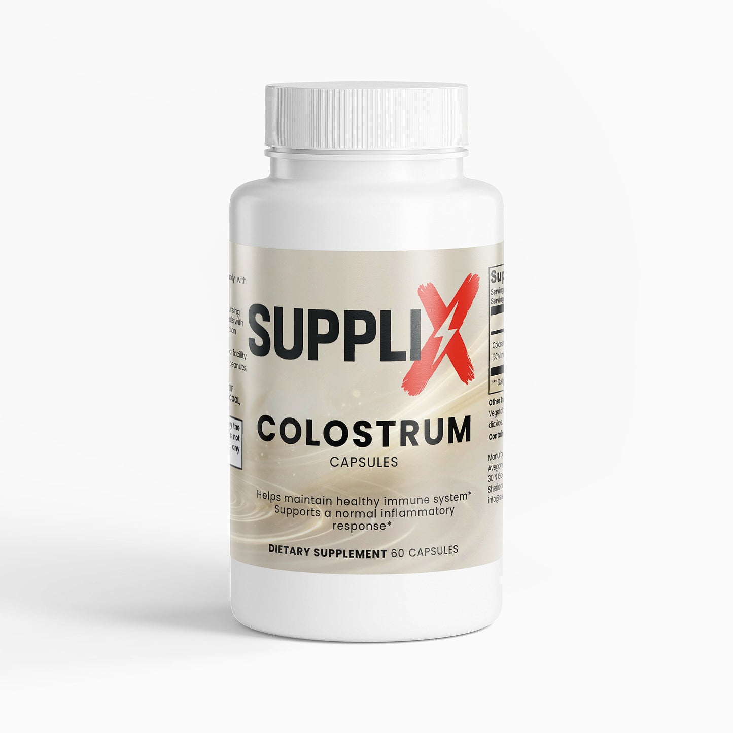 SUPPLI-X Colostrum Capsules | Bovine Colostrum 500mg | 30% IgG | 60 Capsules