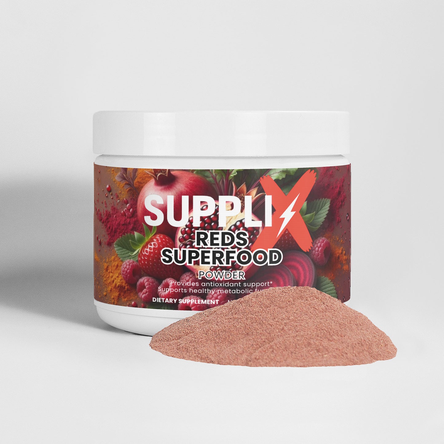 SUPPLI-X Reds Superfood Powder | Antioxidant Blend | Beet, Pomegranate, Acai | 248g
