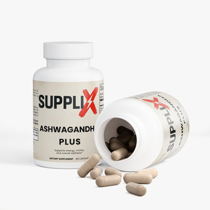 SUPPLI-X Ashwagandha Plus | KSM-66 + Maca + Ginseng + D3 | 60 Capsules