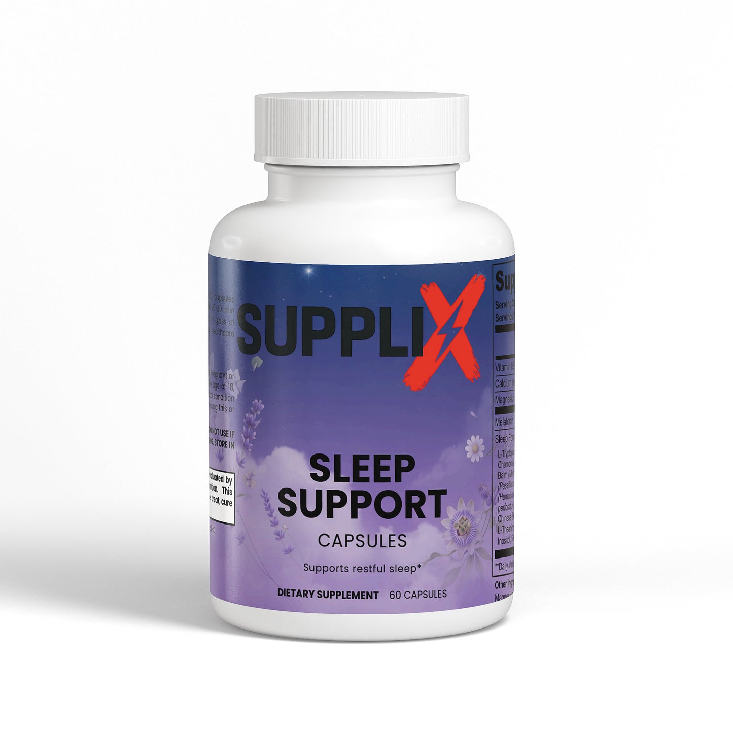 SUPPLI-X Sleep Support | Magnesium, Melatonin & Botanical Blend | 60 Capsules