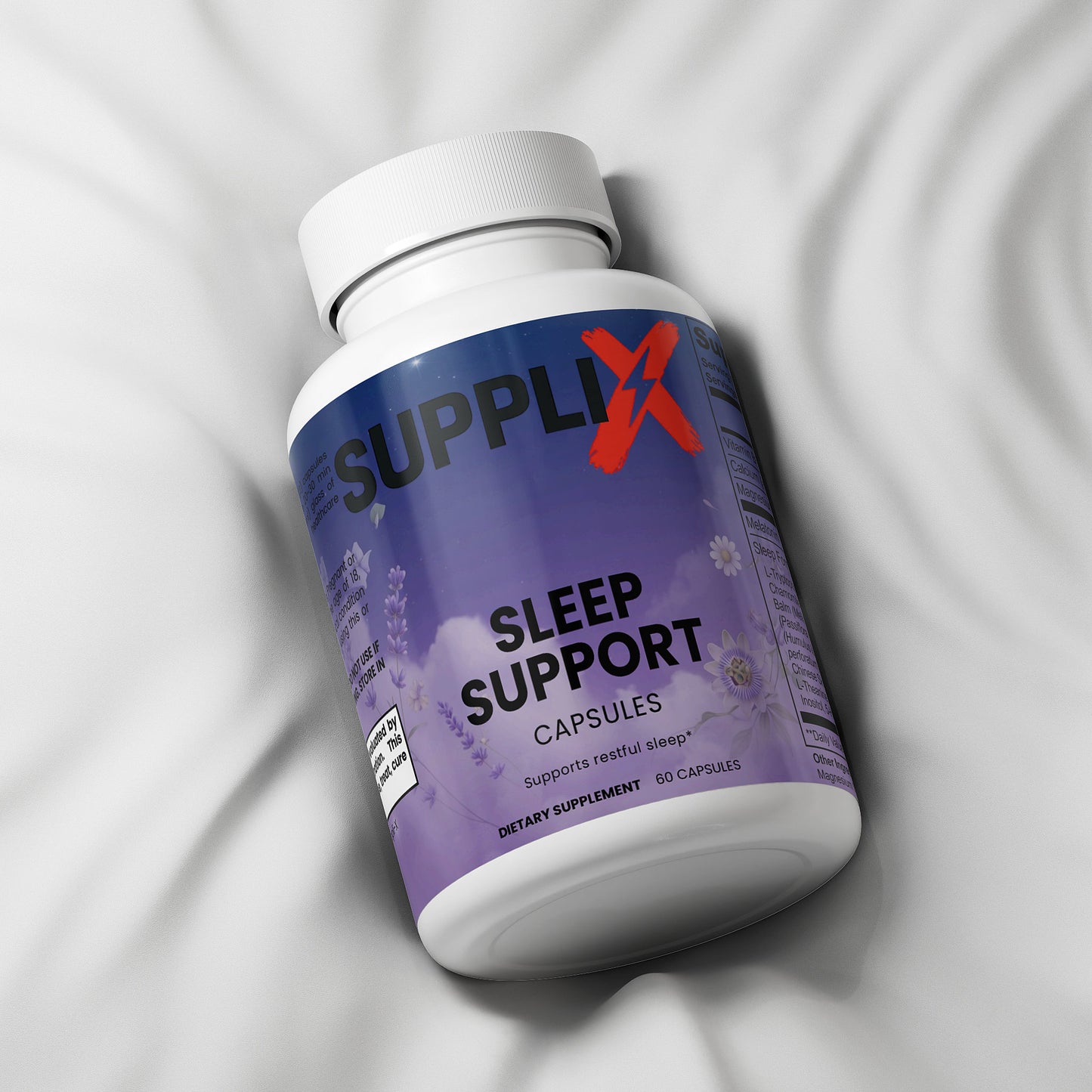 SUPPLI-X Sleep Support | Magnesium, Melatonin & Botanical Blend | 60 Capsules