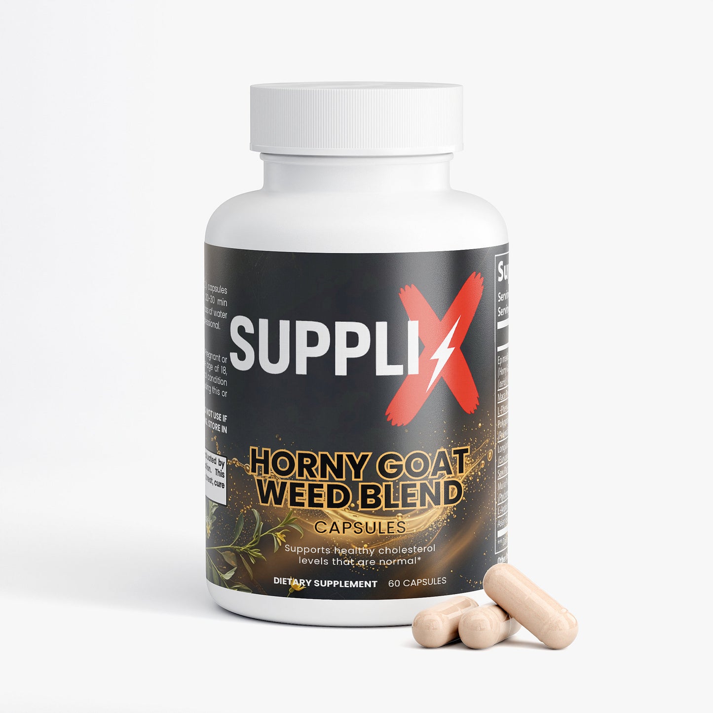 SUPPLI-X Horny Goat Weed Blend | Epimedium, Maca, Tongkat Ali & Ginseng | 60 Capsules