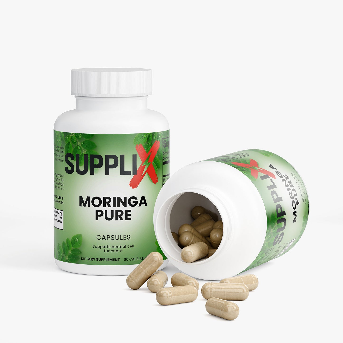 SUPPLI-X Moringa Pure | 100% Moringa Oleifera Leaf | Vegan | 60 Capsules
