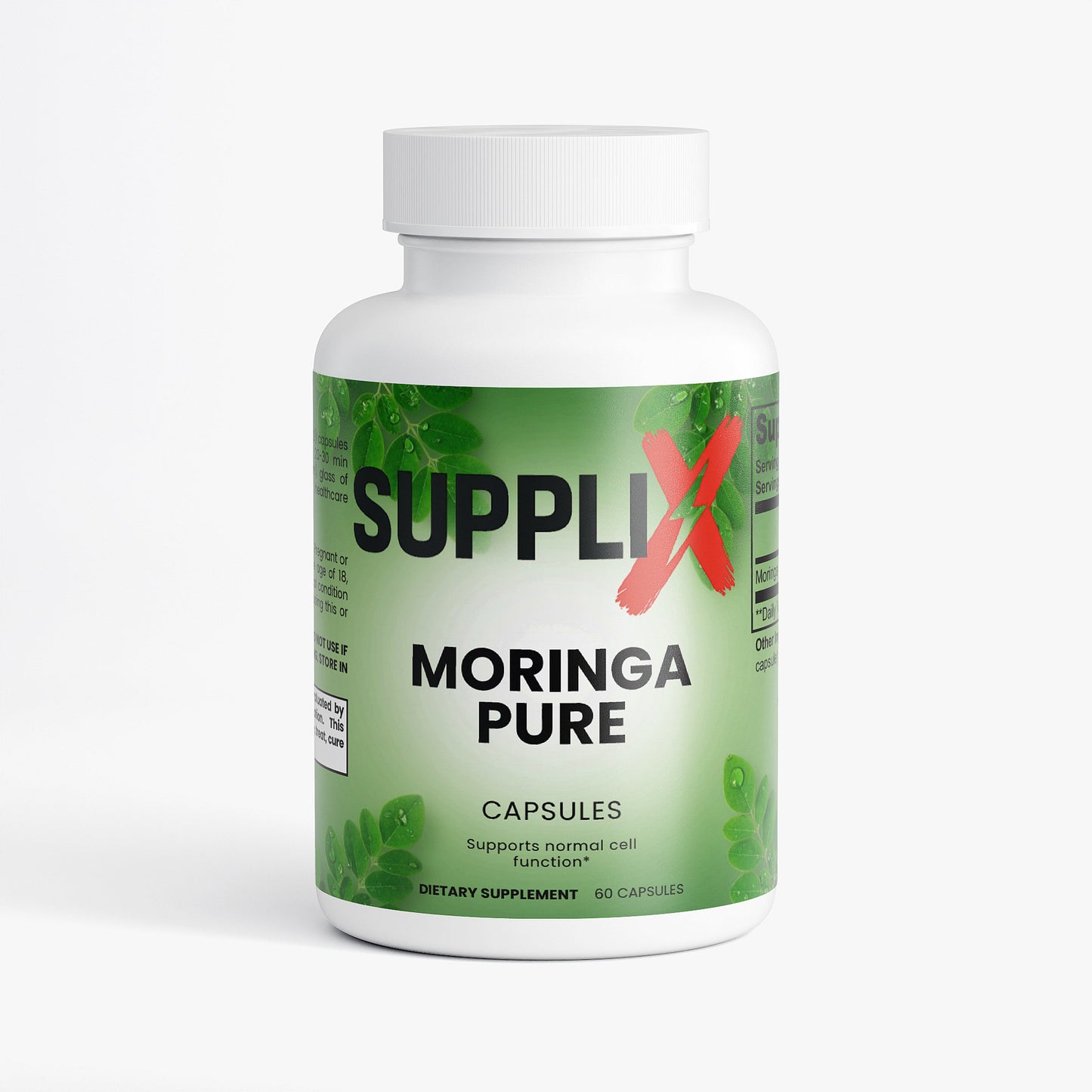 SUPPLI-X Moringa Pure | 100% Moringa Oleifera Leaf | Vegan | 60 Capsules