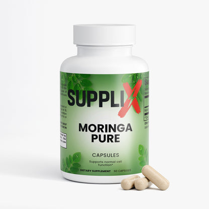 SUPPLI-X Moringa Pure | 100% Moringa Oleifera Leaf | Vegan | 60 Capsules