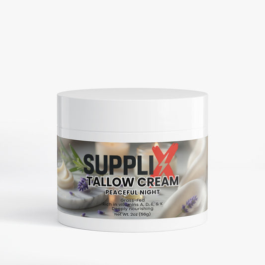 SUPPLI-X Tallow Cream Peaceful Night | Grass-Fed Beef Tallow & Lavender | 2 oz