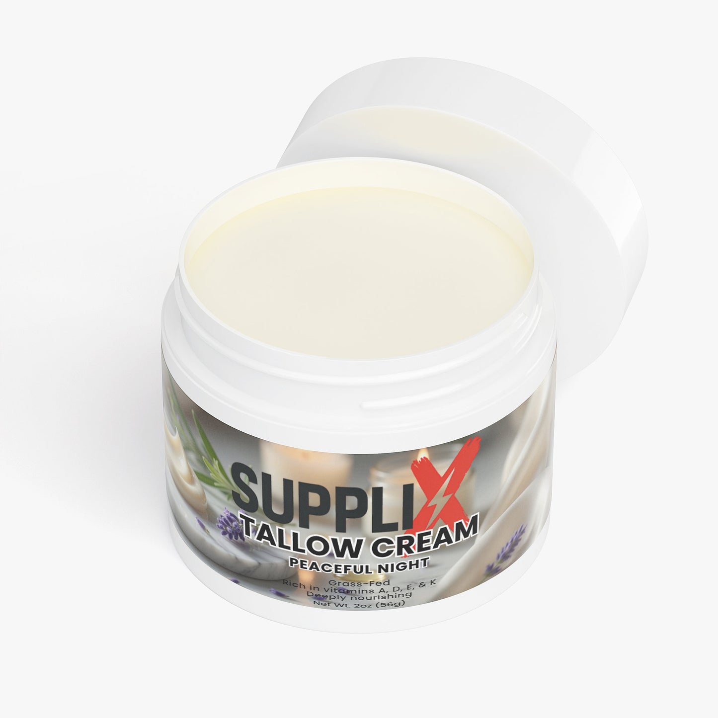 SUPPLI-X Tallow Cream Peaceful Night | Grass-Fed Beef Tallow & Lavender | 2 oz