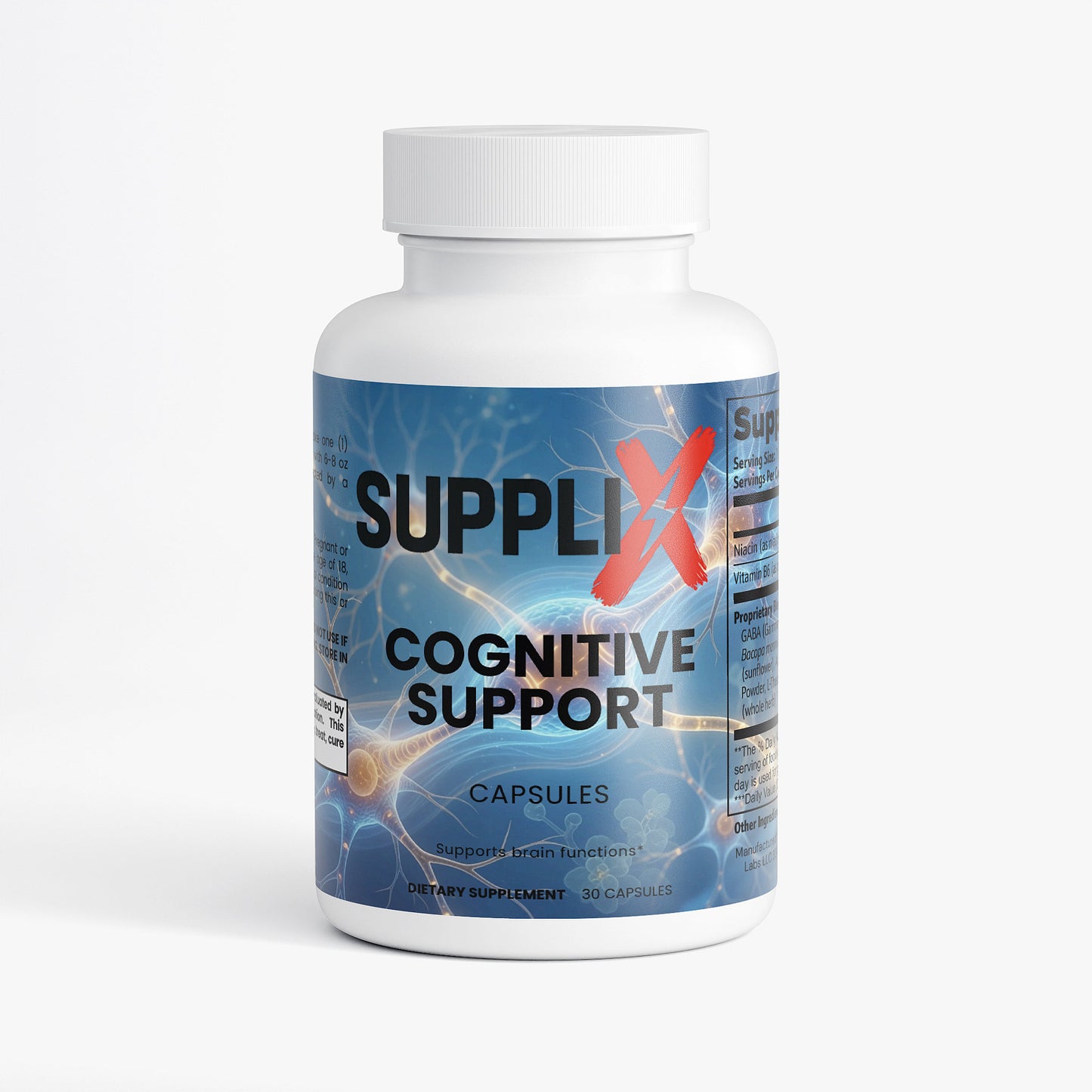 SUPPLI-X Cognitive Support | Bacopa, Alpha GPC & Huperzine A | 30 Capsules