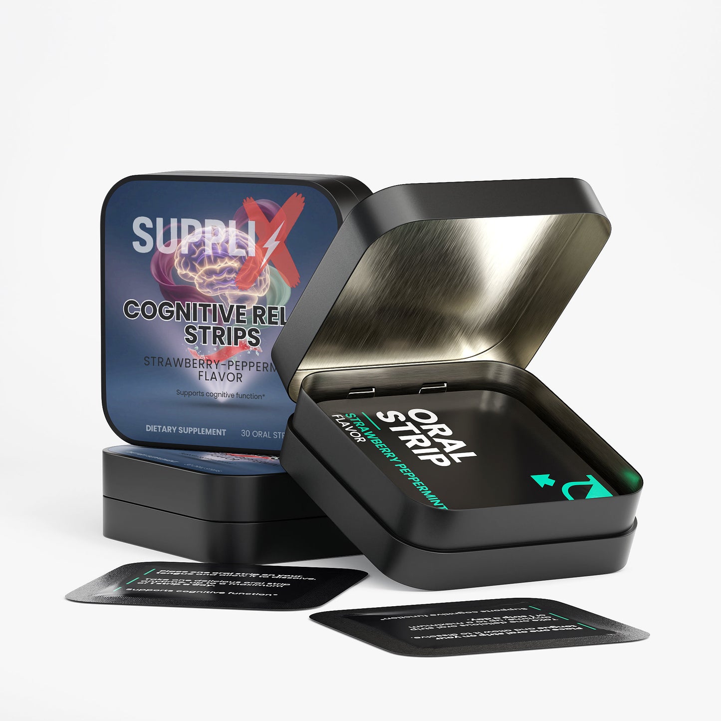 SUPPLI-X Cognitive Relax Strips | L-Theanine, GABA & Vitamin B6 | 30 Strips