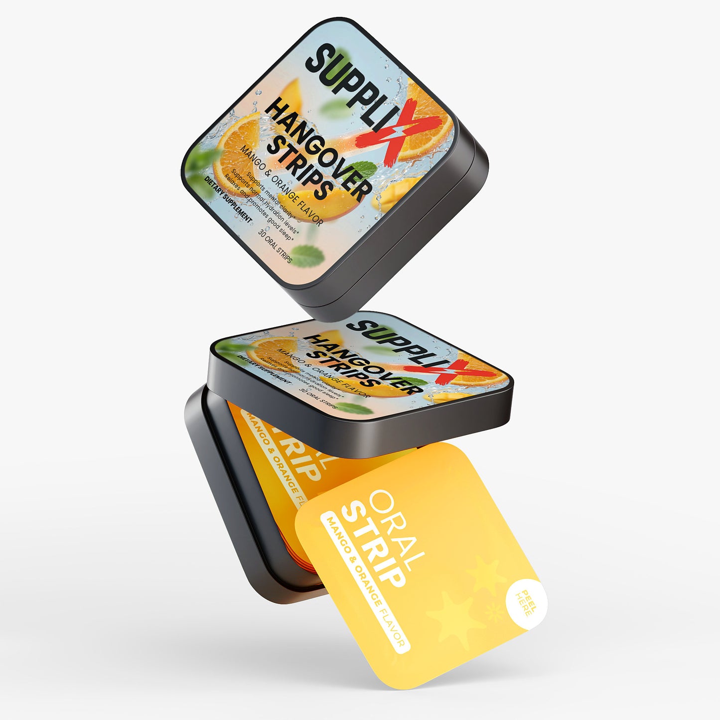 SUPPLI-X Hangover Strips | Ayurvedic Botanical Blend | Mango-Orange | 30 Strips