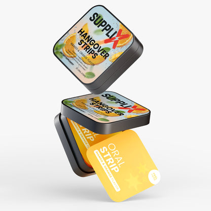 SUPPLI-X Hangover Strips | Ayurvedic Botanical Blend | Mango-Orange | 30 Strips