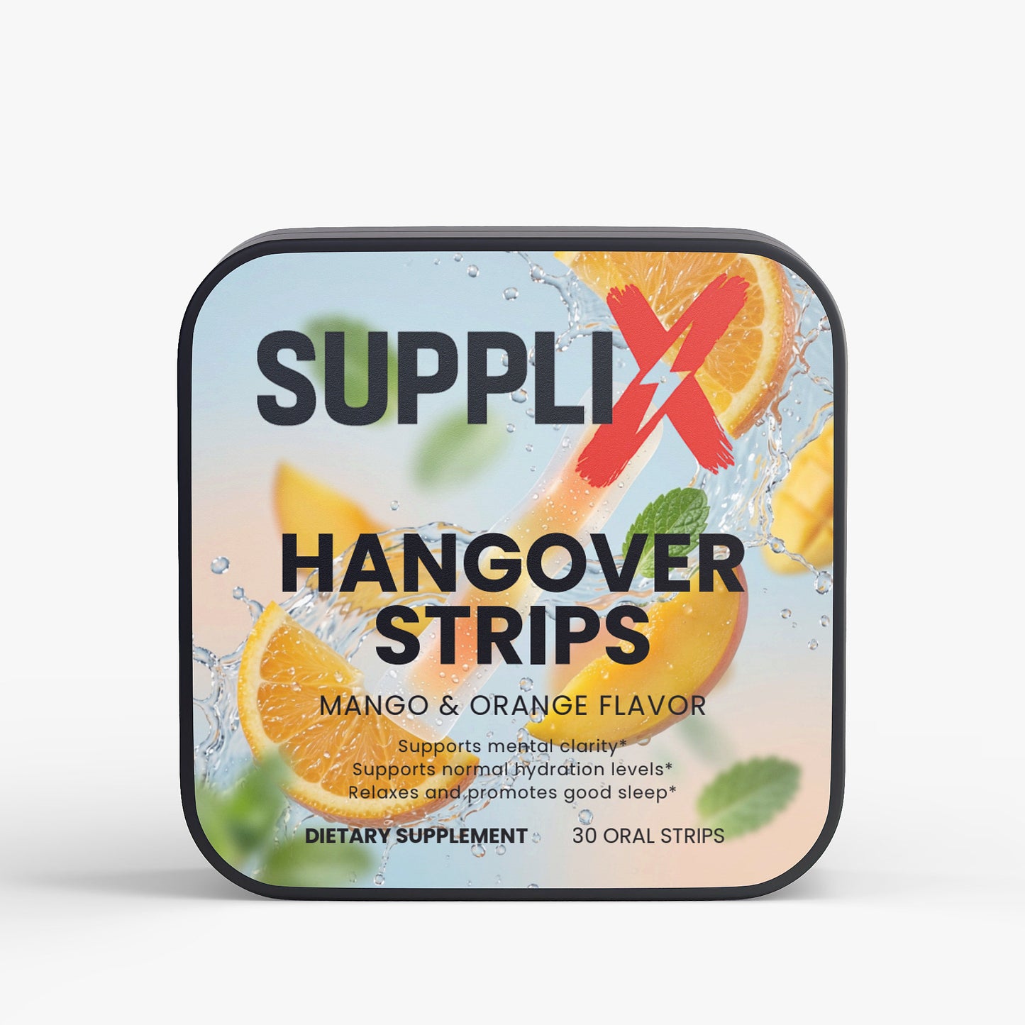 SUPPLI-X Hangover Strips | Ayurvedic Botanical Blend | Mango-Orange | 30 Strips