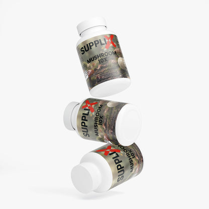 SUPPLI-X Mushroom Complex 10X | Lion's Mane, Reishi, Chaga & Cordyceps | 60 Capsules