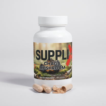 SUPPLI-X Chaga Mushroom | Organic 40% Polysaccharides | 60 Vegan Capsules