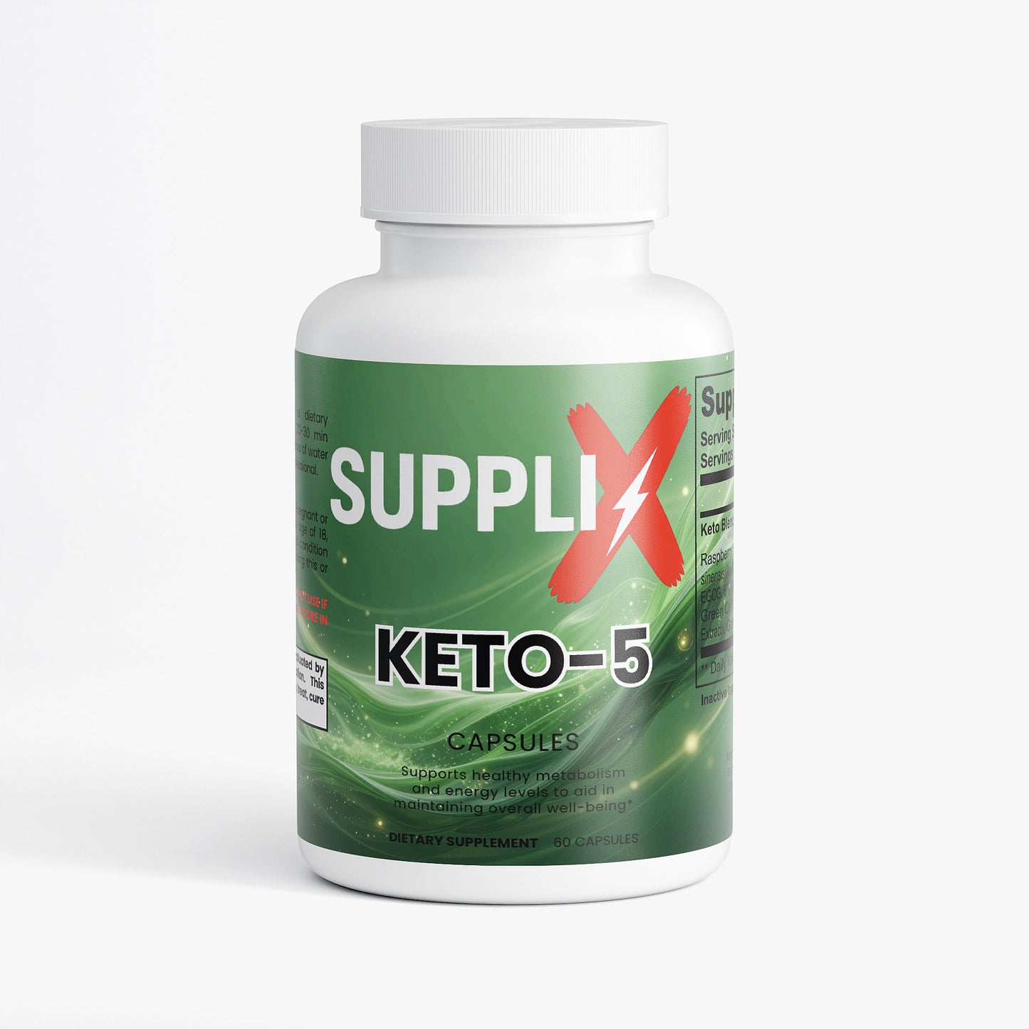 SUPPLI-X Keto-5 | Raspberry Ketone, Garcinia Cambogia & Green Tea | 60 Capsules