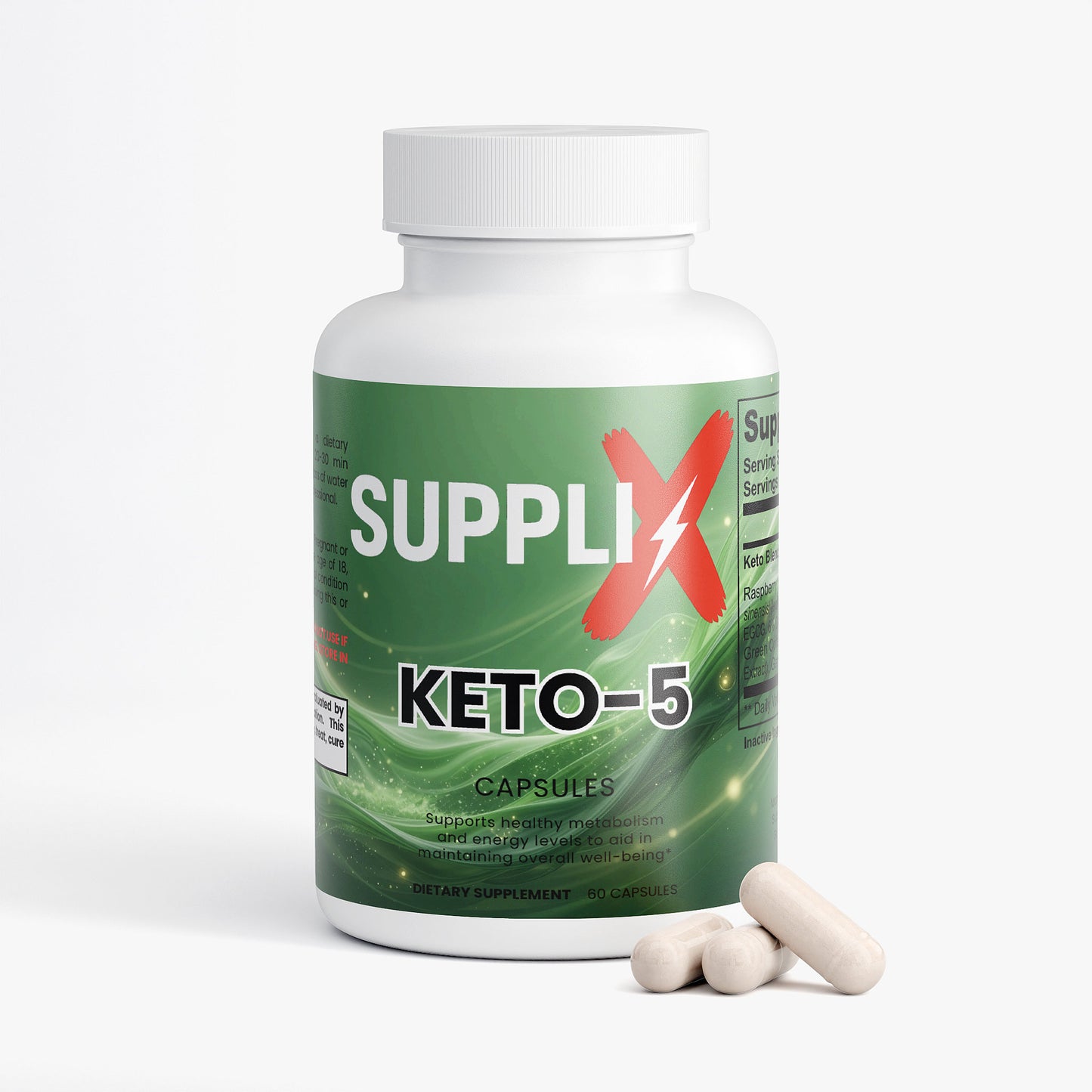 SUPPLI-X Keto-5 | Raspberry Ketone, Garcinia Cambogia & Green Tea | 60 Capsules