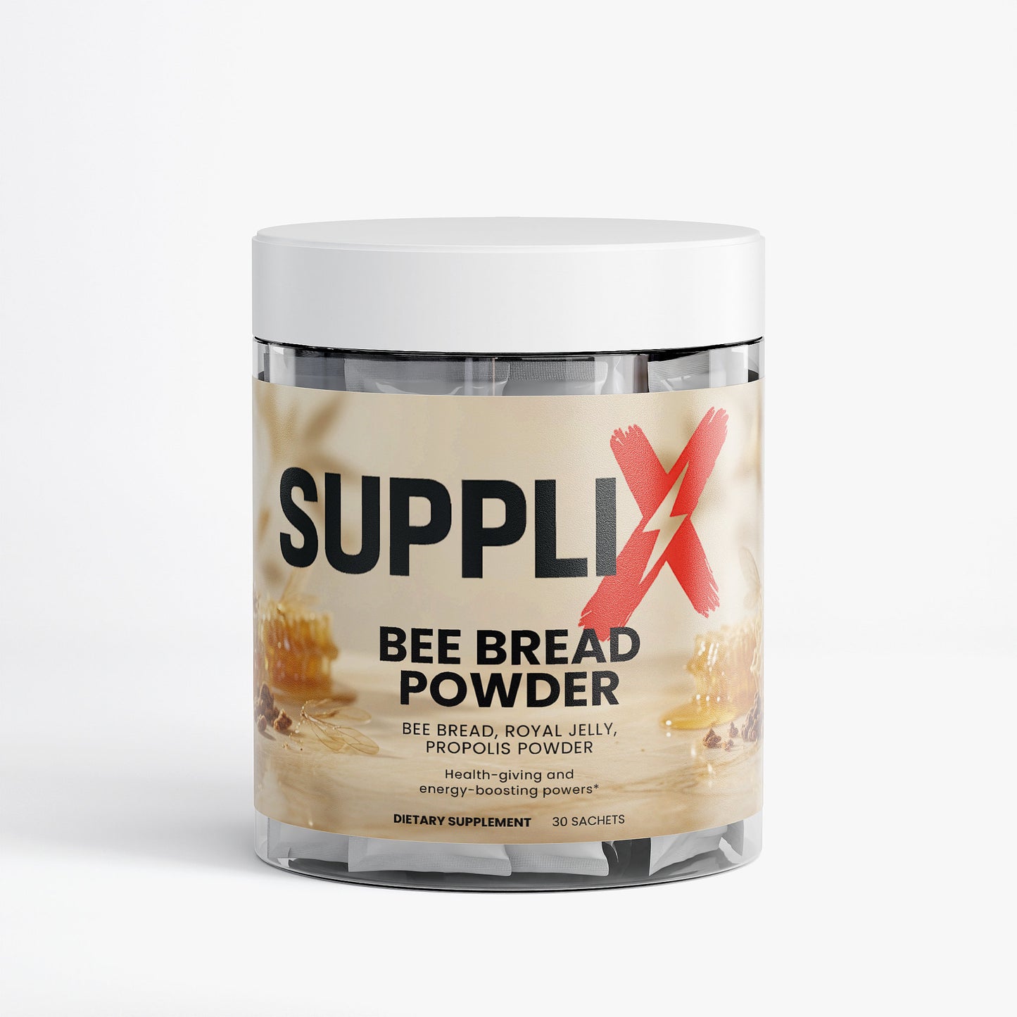 SUPPLI-X Bee Bread Powder | Bee Bread, Royal Jelly & Propolis | 30 Sachets