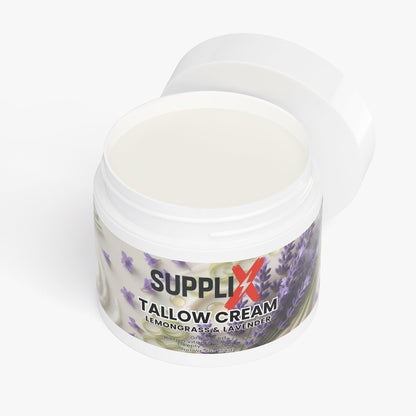 SUPPLI-X Tallow Cream Lemongrass & Lavender | Grass-Fed Beef Tallow & Organic Botanicals | 2 oz