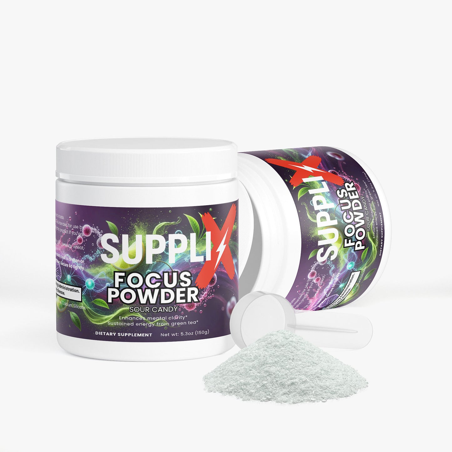 SUPPLI-X Focus Powder | Alpha-GPC, L-Theanine & Natural Caffeine | Sour Candy | 150g