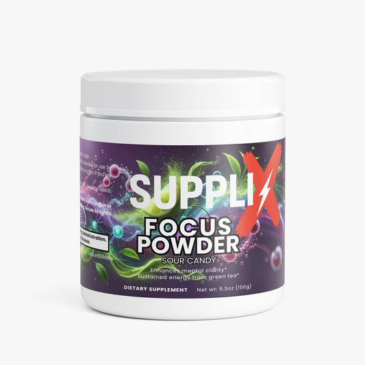 SUPPLI-X Focus Powder | Alpha-GPC, L-Theanine & Natural Caffeine | Sour Candy | 150g