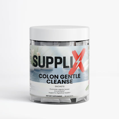 SUPPLI-X Colon Gentle Cleanse | Psyllium Husk, Ginger & Digestive Enzymes | 30 Sachets