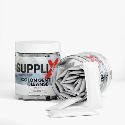 SUPPLI-X Colon Gentle Cleanse | Psyllium Husk, Ginger & Digestive Enzymes | 30 Sachets
