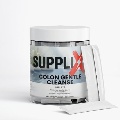 SUPPLI-X Colon Gentle Cleanse | Psyllium Husk, Ginger & Digestive Enzymes | 30 Sachets